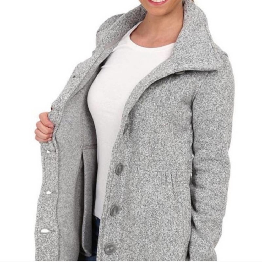 Patagonia Long Better Coat M Button Down Peacoat Trench Jacket Gray Women’s - Picture 2 of 7